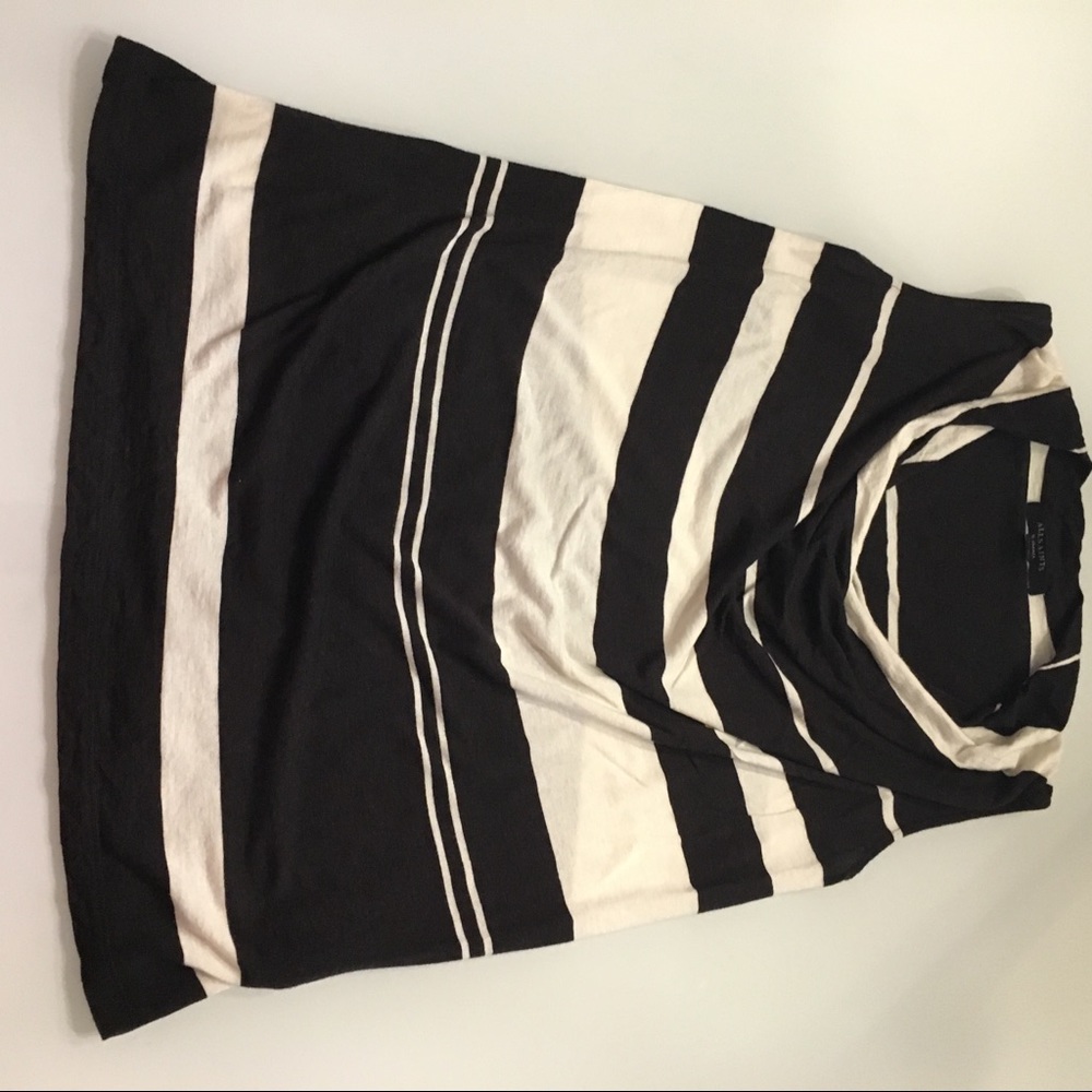 All saints black striped cowl neck tank top xs euc